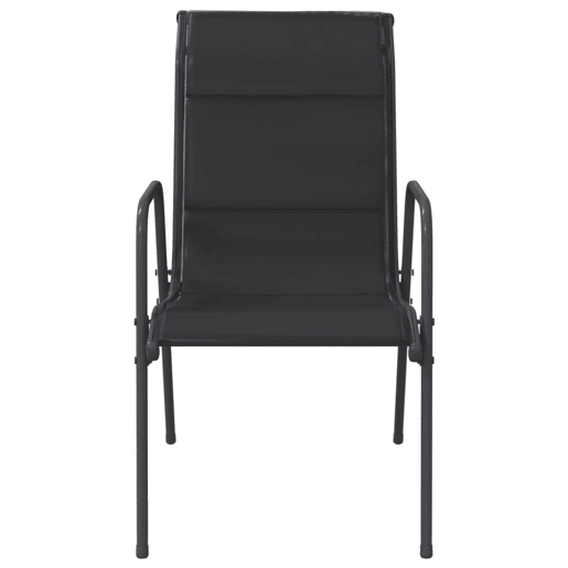 vidaXL Cadeiras de jardim 4 pcs aço e textilene preto vidaXL Cadeiras de jardim 4 pcs aço e textilene preto