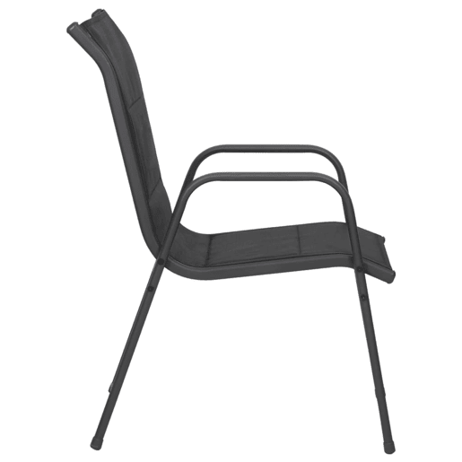 vidaXL Cadeiras de jardim 4 pcs aço e textilene preto vidaXL Cadeiras de jardim 4 pcs aço e textilene preto