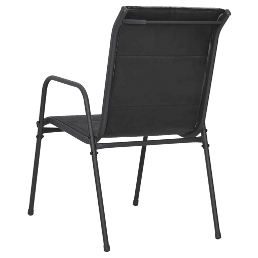 vidaXL Cadeiras de jardim 4 pcs aço e textilene preto vidaXL Cadeiras de jardim 4 pcs aço e textilene preto