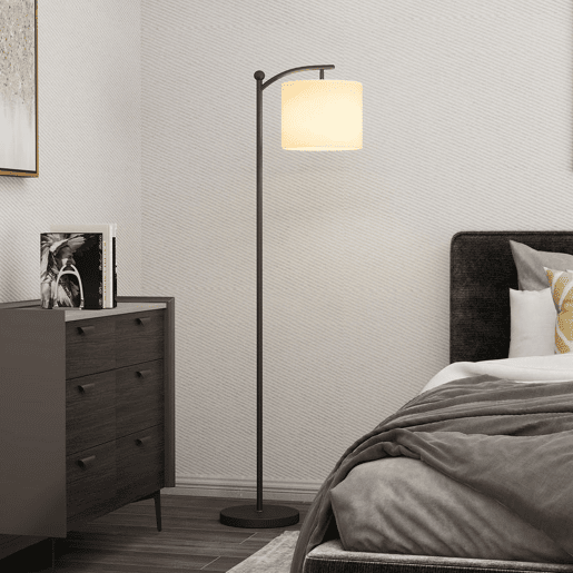 HOMCOM Candeeiro de Pé LED Candeeiro de Pé para Sala com Temperatura de Cor de Ajuste Contínuo 11 Níveis Comando à Distância Temporizador de 60 Minutos 54,3x30,6x159,6 cm Preto