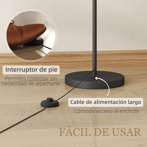 HOMCOM Candeeiro de Pé LED Candeeiro de Pé para Sala com Temperatura de Cor de Ajuste Contínuo 11 Níveis Comando à Distância Temporizador de 60 Minutos 54,3x30,6x159,6 cm Preto