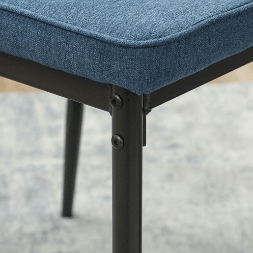 HOMCOM Conjunto de 2 Cadeiras de Jantar Modernas Cadeiras de Cozinha com Assento Acolchoado e Estofado Encosto Curvo Pés de Aço para Sala Quarto 45x57x86 cm Azul Escuro