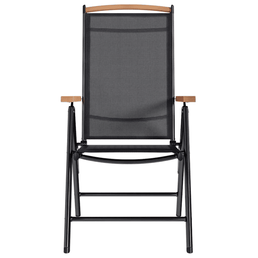 vidaXL Cadeiras de jardim dobráveis 4 pcs alumínio e textilene preto