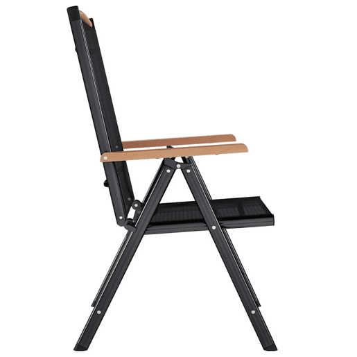 vidaXL Cadeiras de jardim dobráveis 4 pcs alumínio e textilene preto