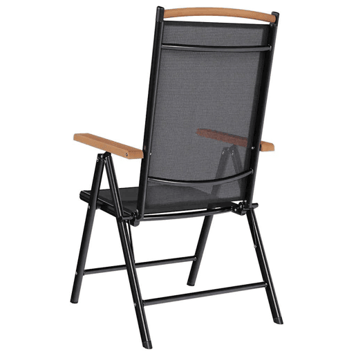 vidaXL Cadeiras de jardim dobráveis 4 pcs alumínio e textilene preto