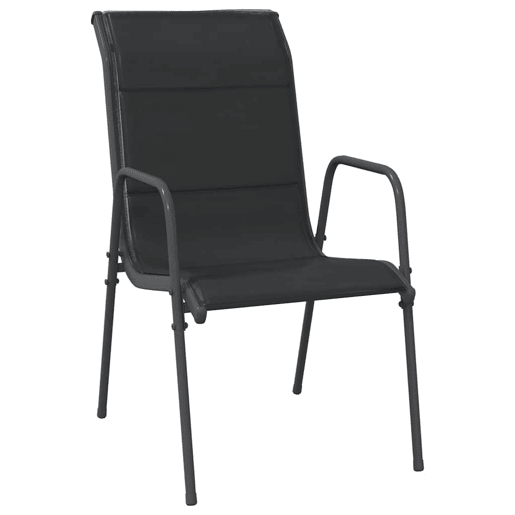 vidaXL Cadeiras de jardim 6 pcs aço e textilene preto