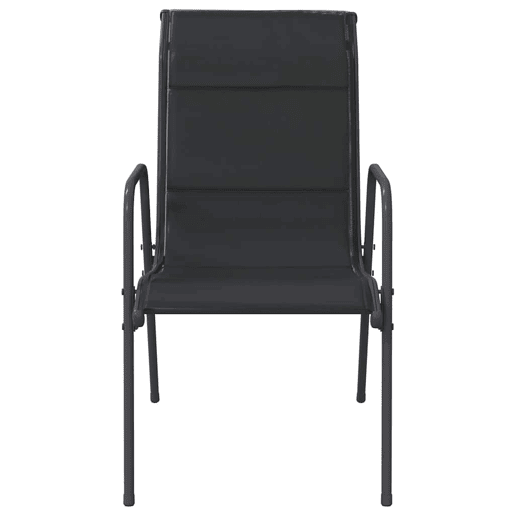 vidaXL Cadeiras de jardim 6 pcs aço e textilene preto
