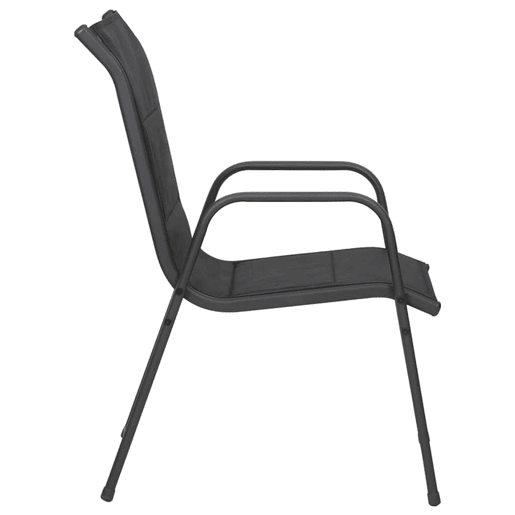 vidaXL Cadeiras de jardim 6 pcs aço e textilene preto