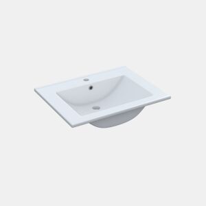 Lavatório retangular em cerâmica 60x45 cm Volga Branco 61,5 x 18 x 46 cm