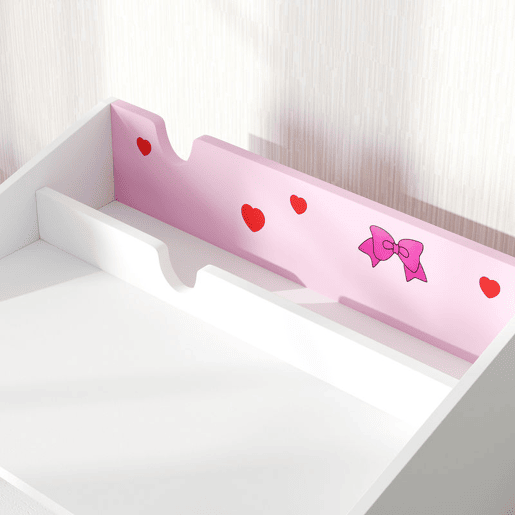 AIYAPLAY Conjunto de Secretária e Cadeira para Crianças acima de 3 Anos Secretária Infantil com Gaveta Amovível e Compartimento para Dormitório Sala de Jogos Rosa e Branco