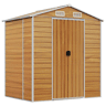 Galpão de jardim Cabine Galpão Casa de armazenamento Galpão ao ar livre Ferramentas Robusto Transparente 191 x 130 x 198 cm Aço Galvanizado Marrom 02_0022288