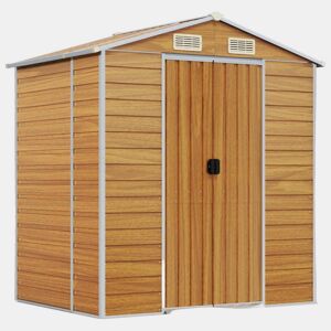 Galpão de jardim Cabine Galpão Casa de armazenamento Galpão ao ar livre Ferramentas Robusto Transparente 191 x 130 x 198 cm Aço Galvanizado Marrom 02_0022288