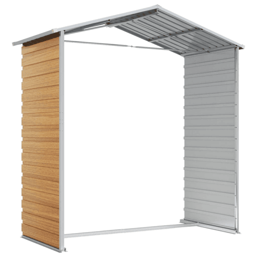Galpão de jardim Cabine Galpão Casa de armazenamento Galpão ao ar livre Ferramentas Robusto Transparente 191 x 130 x 198 cm Aço Galvanizado Marrom 02_0022288