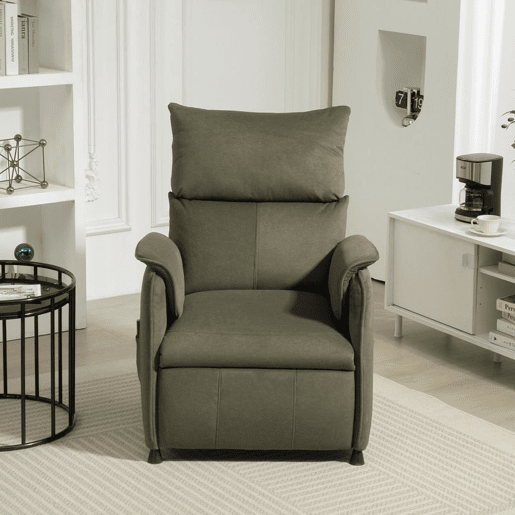 HOMCOM Poltrona Relax Reclinável Elétrica Poltrona Reclinável Silenciosa com Função Memória Apoio para Pés Controlo Remoto e Bolsos Laterais para Dormitório Sala de Estar 80x83x104 cm Verde Escuro