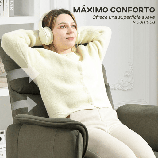 HOMCOM Poltrona Relax Reclinável Elétrica Poltrona Reclinável Silenciosa com Função Memória Apoio para Pés Controlo Remoto e Bolsos Laterais para Dormitório Sala de Estar 80x83x104 cm Verde Escuro
