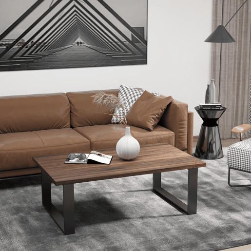 HOMCOM Conjunto de 2 Pés para Mesa de Aço 70x8x41 cm Pernas Quadradas de Mesa para Móveis de Bricolage Estilo Industrial com Parafusos e Protetores de Chão Preto
