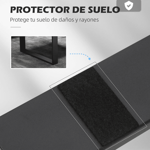 HOMCOM Conjunto de 2 Pés para Mesa de Aço 70x8x41 cm Pernas Quadradas de Mesa para Móveis de Bricolage Estilo Industrial com Parafusos e Protetores de Chão Preto