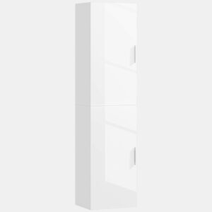 HOMCOM Coluna Casa de Banho de Parede Armário Alto Casa de Banho com Prateleiras Ajustáveis e 2 Portas Móvel Casa de Banho 40x30x160 cm Branco