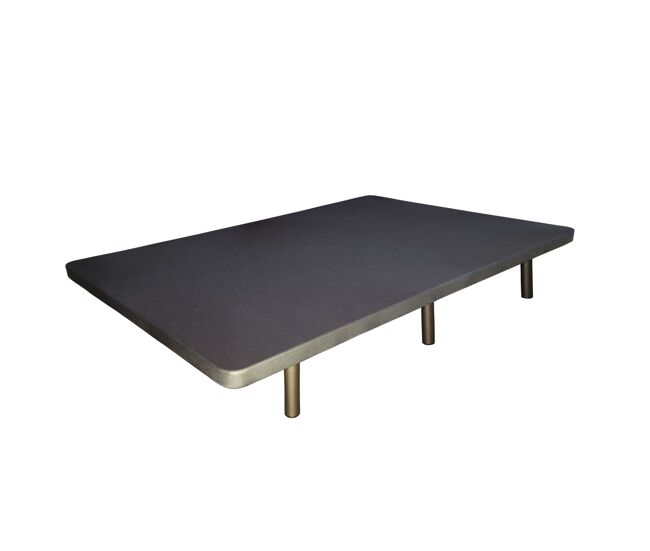 Base tapizada 135x190 cm para dormitorio 3d estilo contemporáneo en color gris antracita con 5 refuerzos trasversales (con 6 patas)