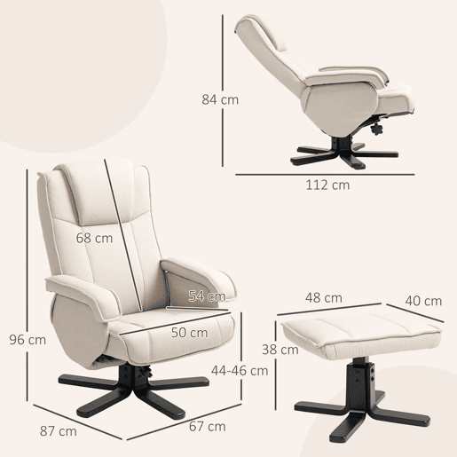 HOMCOM Poltrona Relax Reclinável com Apoio para os Pés Poltrona Giratória Estofada em Linho com Base de Madeira Função Baloiço Poltrona para Quarto Sala de Estar 67x87x96 cm Bege HOMCOM Poltrona Relax Reclinável com Apoio para os Pés Poltrona Giratória Estofada em Linho com Base de Madeira Função Baloiço Poltrona para Quarto Sala de Estar 67x87x96 cm Bege