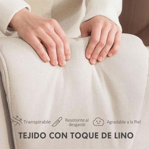 HOMCOM Poltrona Relax Reclinável com Apoio para os Pés Poltrona Giratória Estofada em Linho com Base de Madeira Função Baloiço Poltrona para Quarto Sala de Estar 67x87x96 cm Bege HOMCOM Poltrona Relax Reclinável com Apoio para os Pés Poltrona Giratória Estofada em Linho com Base de Madeira Função Baloiço Poltrona para Quarto Sala de Estar 67x87x96 cm Bege