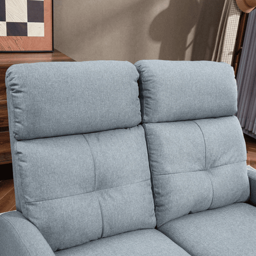HOMCOM Sofá de 2 Lugares Reclinável Manual Sofá Relax Estofado em Linho com Apoio para Pés Molas e Almofada Espessa para Quarto Sala de Estar 118x95x101 cm Cinzento