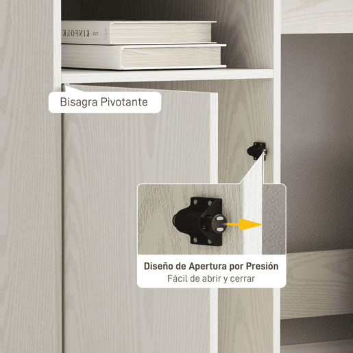 HOMCOM Secretária Moderna com Prateleiras Secretária com Compartimentos Abertos e Suporte para Monitor Mesa de Estudo para Dormitório Escritório 108x50x94 cm Creme