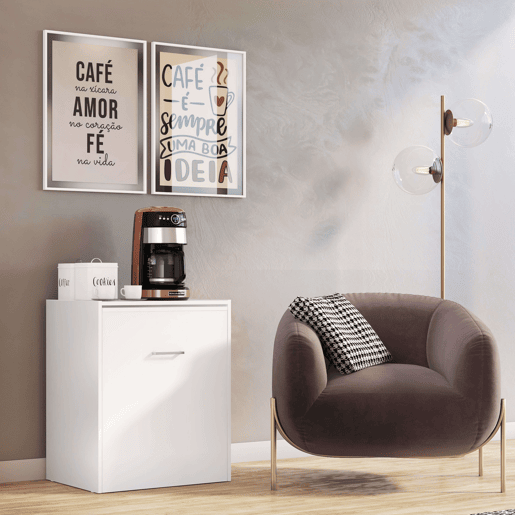 Mesa de escritório Ashe em branco fosco com 3 prateleiras retráteis em melamina 149x76x63 cm