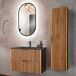 Conjunto mueble lavabo individual encastrado y columna Gaia 80 Conjunto mueble lavabo individual encastrado y columna Gaia 80 Madera