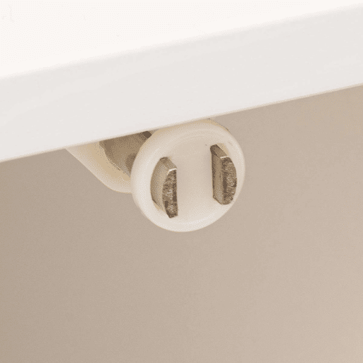 Móvel auxiliar de banheiro estilo nórdico Natureo em branco e bambu com 1 porta e 1 prateleira aberta 33x80x33 cm