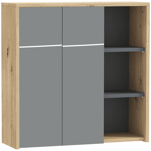 HOMCOM Armário Casa de Banho com Espelho Armário de Parede com Espelho para Casa de Banho Móvel Casa de Banho Estilo Moderno 60x20x60 cm Madeira