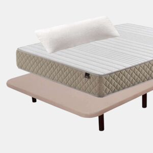 Pacote de Economia Deluxe Descanso Completo 90x180 cm (colchão + Base Estofada + Pés + Almofada)