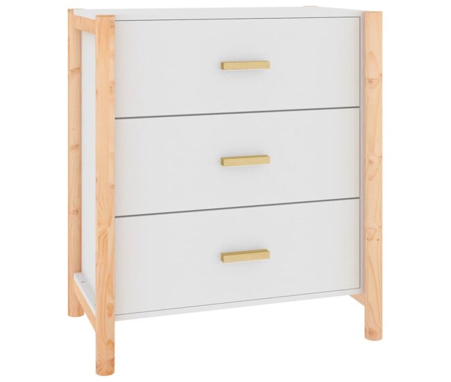 Vidaxl aparador de madera contrachapada blanco 62x38x70 cm