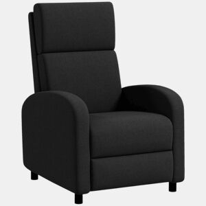 HOMCOM Poltrona Relax Reclinável até 160° Poltrona Reclinável Manual com Apoio para os Pés Carga Máxima 120 kg para Sala de Estar Dormitório 64x86x102 cm Preto