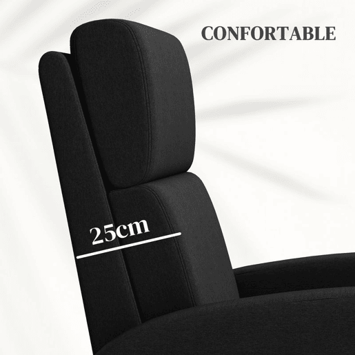 HOMCOM Poltrona Relax Reclinável até 160° Poltrona Reclinável Manual com Apoio para os Pés Carga Máxima 120 kg para Sala de Estar Dormitório 64x86x102 cm Preto