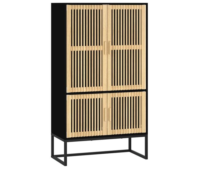 Vidaxl aparador alto madera contrachapada negro 70x35x125 cm