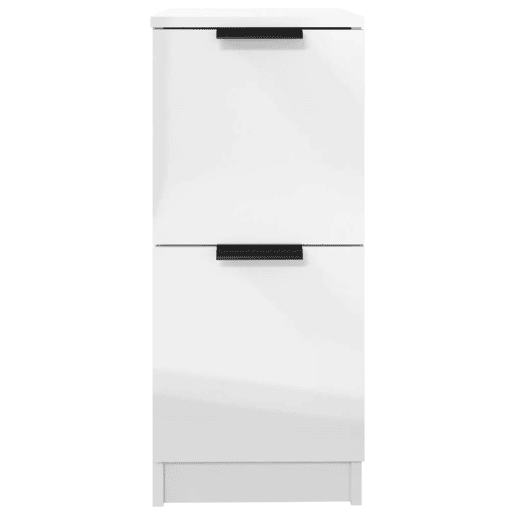 vidaXL Aparadores 2 pcs 30x30x70cm madeira processada branco brilhante vidaXL Aparadores 2 pcs 30x30x70cm madeira processada branco brilhante