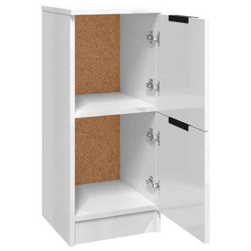 vidaXL Aparadores 2 pcs 30x30x70cm madeira processada branco brilhante vidaXL Aparadores 2 pcs 30x30x70cm madeira processada branco brilhante