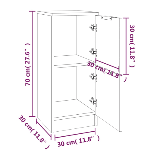 vidaXL Aparadores 2 pcs 30x30x70cm madeira processada branco brilhante vidaXL Aparadores 2 pcs 30x30x70cm madeira processada branco brilhante