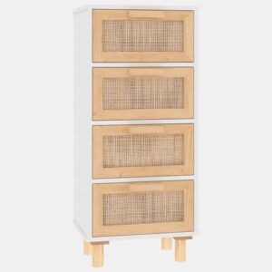 vidaXL Aparador 40x30x90 cm madeira pinho maciçavime natural branco