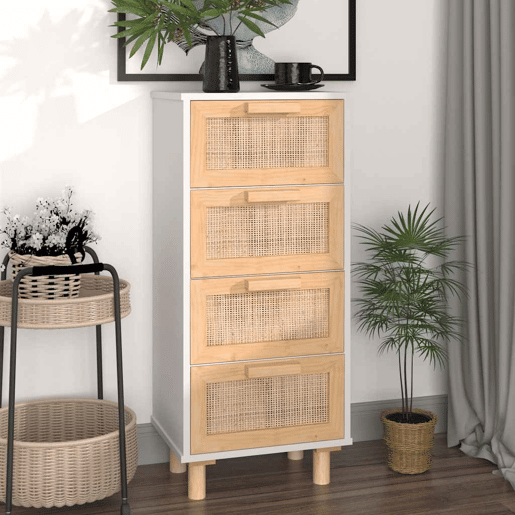 vidaXL Aparador 40x30x90 cm madeira pinho maciçavime natural branco