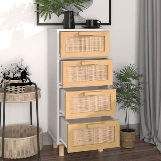 vidaXL Aparador 40x30x90 cm madeira pinho maciçavime natural branco
