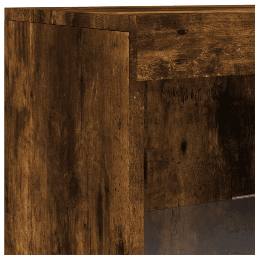 vidaXL Aparador com luzes LED 162x37x100 cm carvalho fumado