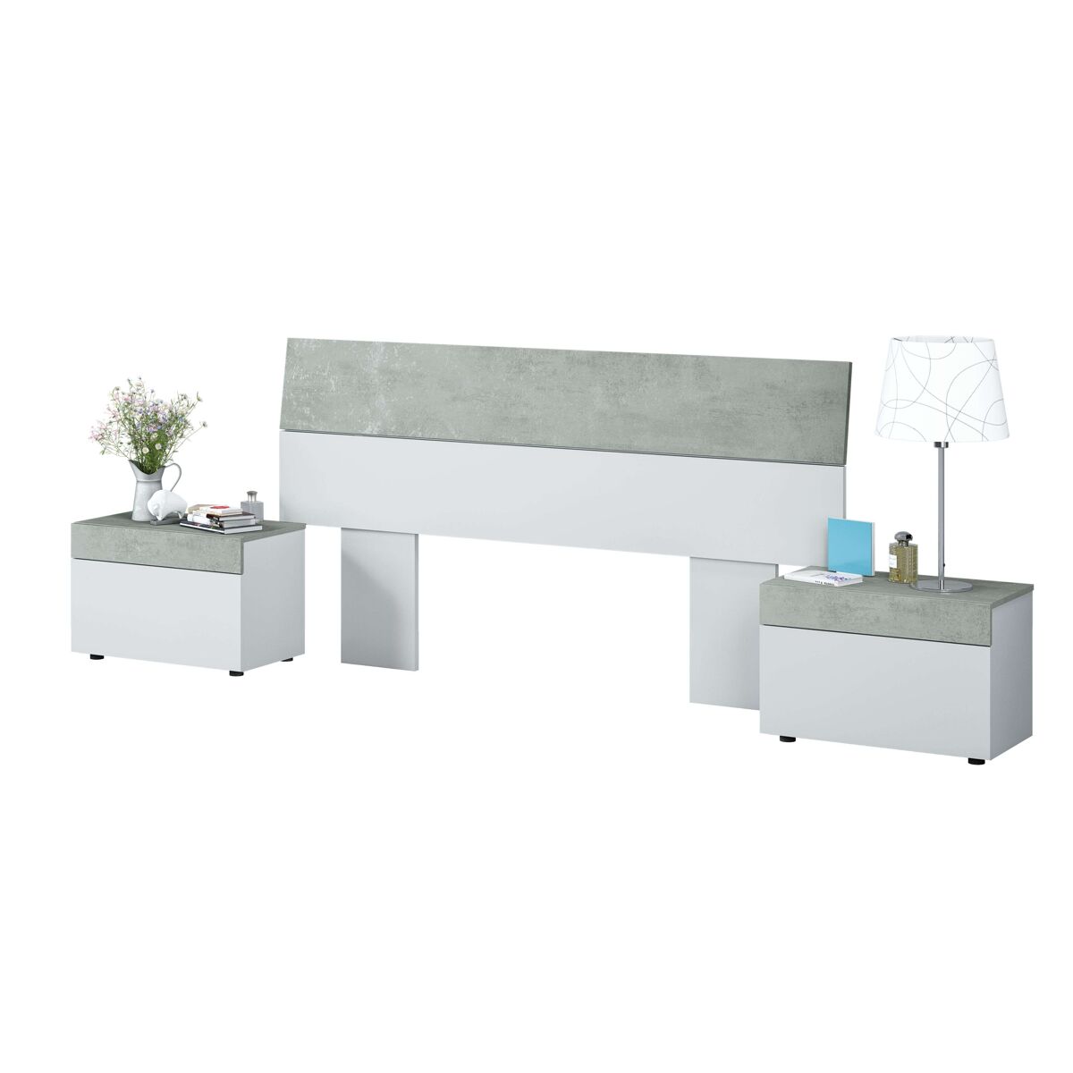 Conjunto Dormitorio Completo Principal (Cabecero + Mesas)