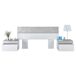 Conjunto Dormitorio Completo Principal (Cabecero + Mesas) Conjunto Dormitorio Completo Principal (Cabecero + Mesas) Blanco/ Gris