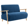 HOMCOM Sofá de 2 Lugares Estofado em Borreguito Sofá de Sala de Estar de 118 cm com Acolchoado Espesso Apoios de Braço e Pés de Madeira para Quarto Sala de Estar 118x76x78 cm Azul