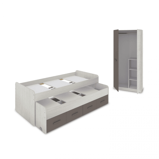 Quarto para jovens Axim Plus Alpes Brancos - Basalto 198 x 69 x 96 cm