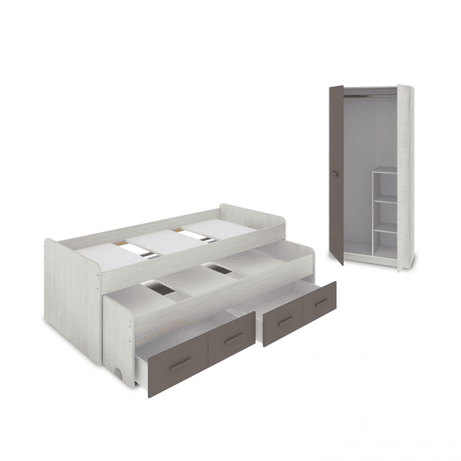 Quarto para jovens Axim Plus Alpes Brancos - Basalto 198 x 69 x 96 cm