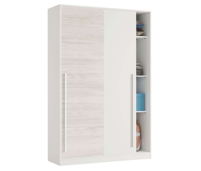 Pack muebles dormitorio juvenil completo en color blanco y roble claro cama + armario (diferentes opciones en escritorio)
