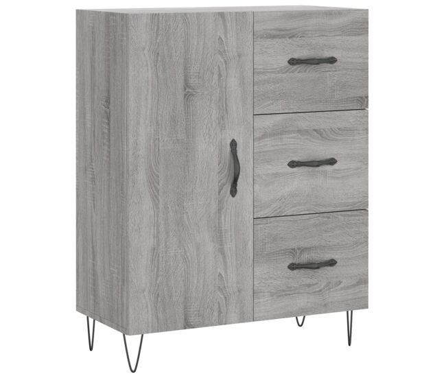 Vidaxl aparador de madera de ingeniería gris sonoma 69,5x34x90 cm